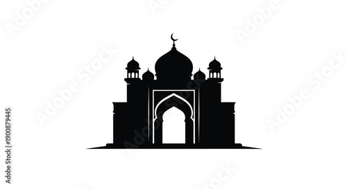 Ramadan Mountain Mosque Silhouette Poster Art