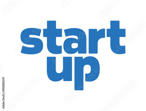 A blue startup logo on a white background representing a new business venture