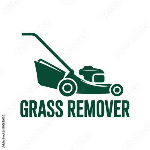 A green lawn mower icon with the words 'GRASS REMOVER' on a white background
