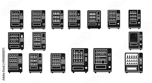 Vending Machine Vector Illustration | Automatic Snack and Drink Dispenser | Retail Machine Design