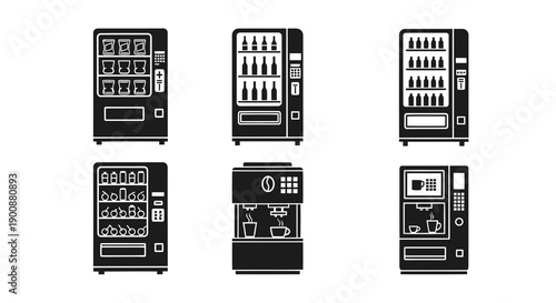 Vending Machine Vector Illustration | Automatic Snack and Drink Dispenser | Retail Machine Design