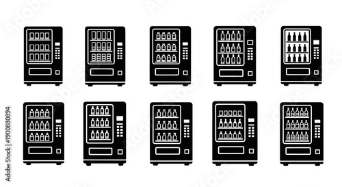 Vending Machine Vector Illustration | Automatic Snack and Drink Dispenser | Retail Machine Design