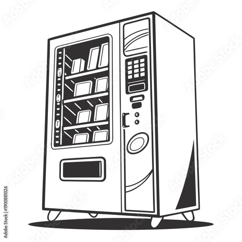 Vending Machine Vector Illustration | Automatic Snack and Drink Dispenser | Retail Machine Design
