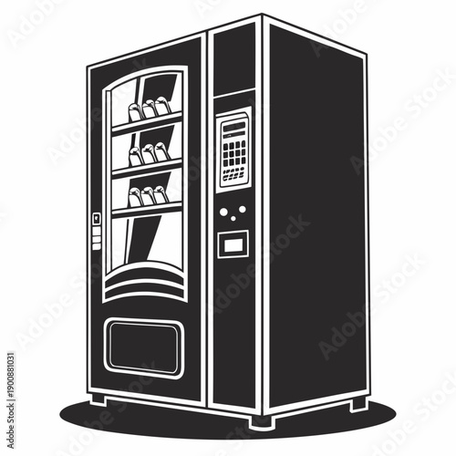 Vending Machine Vector Illustration | Automatic Snack and Drink Dispenser | Retail Machine Design