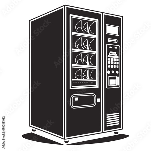 Vending Machine Vector Illustration | Automatic Snack and Drink Dispenser | Retail Machine Design