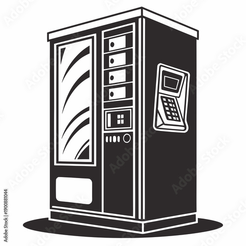 Vending Machine Vector Illustration | Automatic Snack and Drink Dispenser | Retail Machine Design