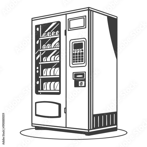 Vending Machine Vector Illustration | Automatic Snack and Drink Dispenser | Retail Machine Design