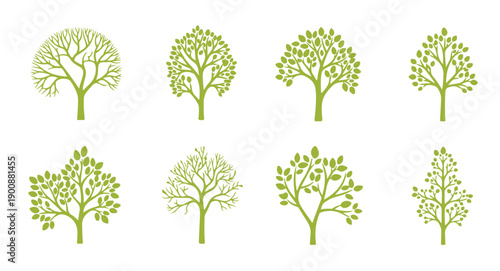  flat design icons of branches 