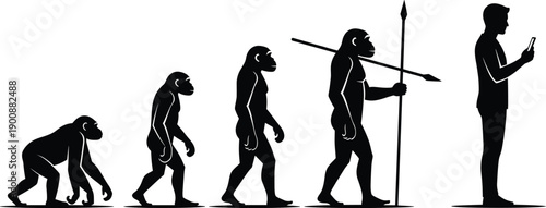 Evolution of Humanity from Ape to Modern Digital Age: Journey of Upright Posture, Hunting Tools, and Smartphone Dependency
