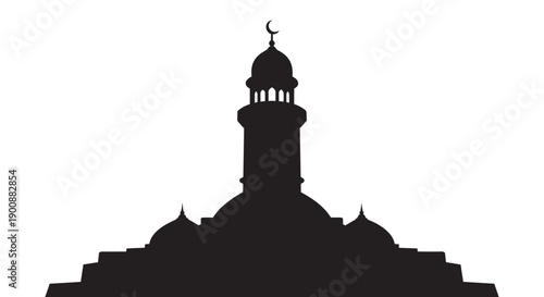 Ramadan Mosque Silhouette Roadside Islamic Architecture