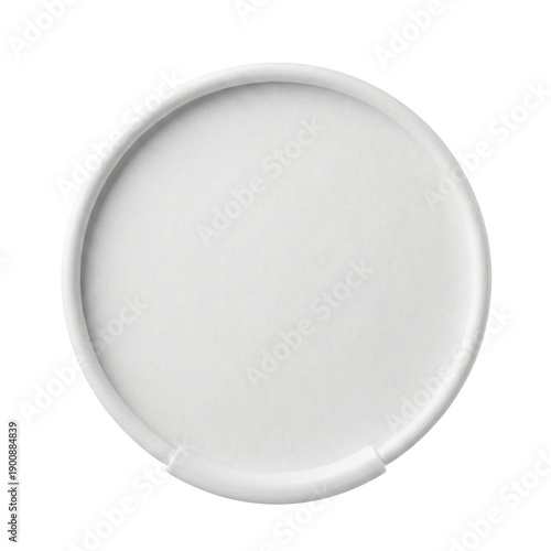 Schilderij op canvas Top view of blank white round paper lid