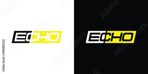 Echo logo design vector, echo typography text graphic icon concept