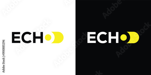 Echo logo design vector, echo typography text graphic icon concept