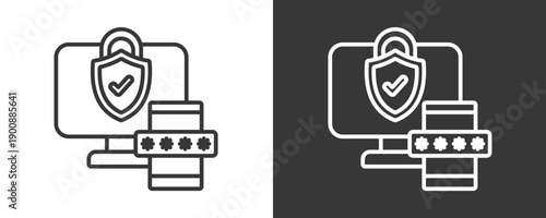 Two Factor Authentication Icon Set Vector Collection Isolated In Black And White