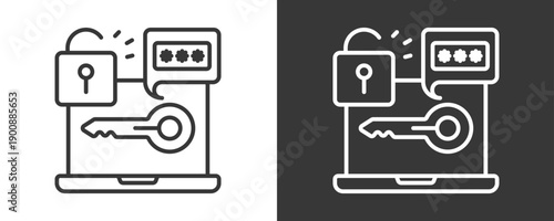 Authorization Icon Set Vector Collection Isolated In Black And White