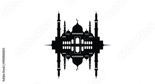 Ramadan Mosque Silhouette Wall Art Emblem