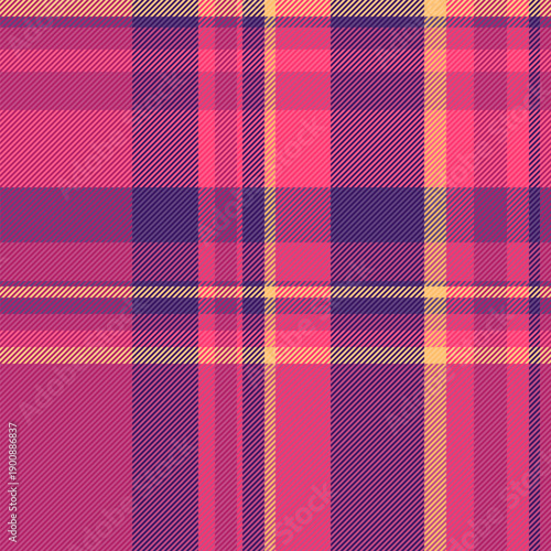 Oktoberfest textile seamless pattern, baby background texture check. Strip vector fabric tartan plaid in pink and violet colors.