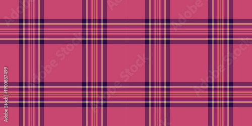 Damask vector fabric texture, worldwide check pattern textile. Teenager background plaid seamless tartan in pink and red colors.