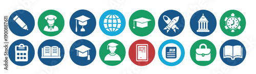  education icon set collection for documents websites and