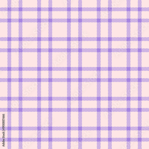 Dogtooth check pattern background, home textile fabric texture. Diagonal seamless plaid vector tartan in misty rose and violet colors.