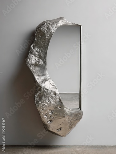 Unique Metallic Wall Mirror with Organic Design