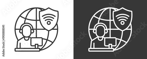 Remote Work Icon Set Vector Collection Isolated In Black And White