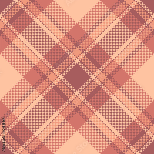 Display tartan check textile, warm fabric background plaid. Guy texture vector seamless pattern in red and orange colors.