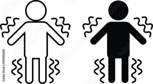 Trembling icon. Cold and trembling sign. Shiver symbol. flat style.