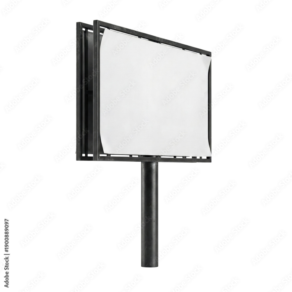 Obraz premium Blank white outdoor billboard mockup on transparent background