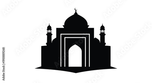 Ramadan Mosque Silhouette Aerial View Decoration