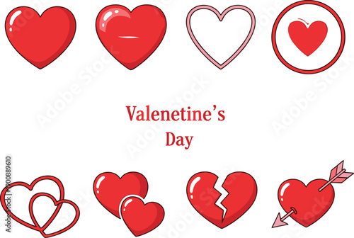 Valentine’s Day heart illustration, romantic love symbol, broken heart vector, passion design, red heart artwork, emotional romance icon, holiday graphic