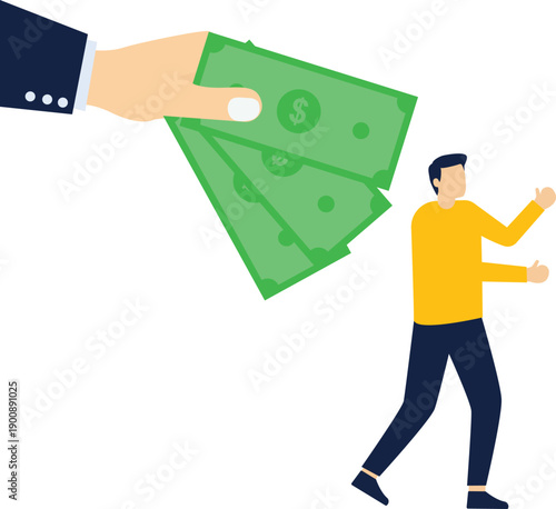 Bribes, giving money from behind, hidden transactions

