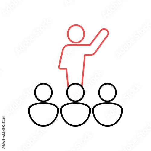 Leadership icon, isolated on white background.