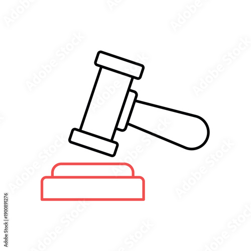 Justice icon, isolated on white background.