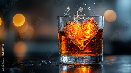 Frozen Heart Dissolving Through Alcohol Exposure