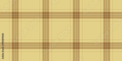 Length check fabric textile, iconic texture tartan seamless. Warm plaid background vector pattern in amber and yellow colors.