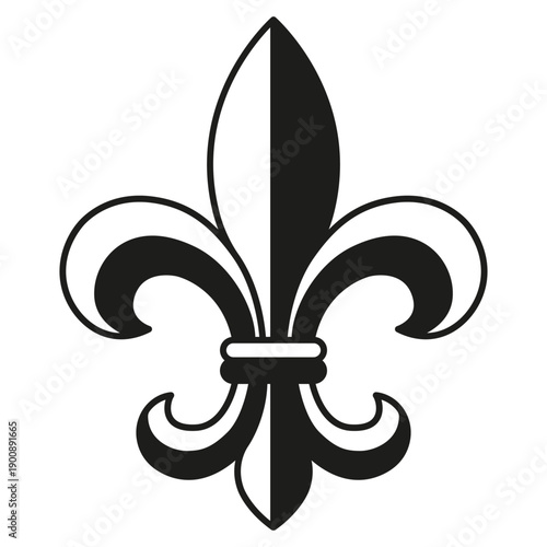 Fleur de lis heraldic lily monochrome emblem