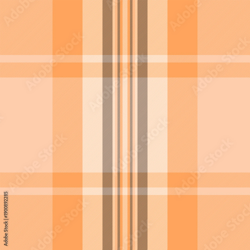 Suit texture pattern vector, canadian plaid tartan seamless. Tile fabric textile check background in orange and old lace colors.
