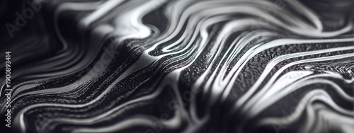 Macro texture of forged carbon fiber with marbled silver and black pattern for high performance automotive and industrial design
