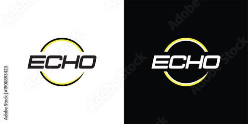 Echo logo design vector, echo typography text graphic icon concept