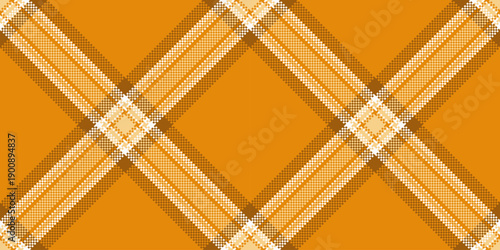 Top pattern textile plaid, guy tartan texture check. T-shirt vector background fabric seamless in orange and amber colors.