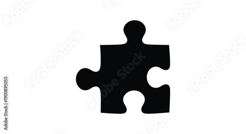 A stark minimalist image displays a single black puzzle piece against a bright white background high quality professional