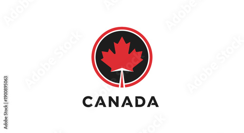 The official logo of Canada featuring a red maple leaf inside a black and red circle with the word CANADA below.