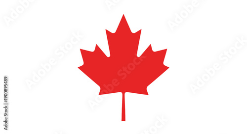 A vibrant red maple leaf, a national symbol of Canada, centered on a clean white background.