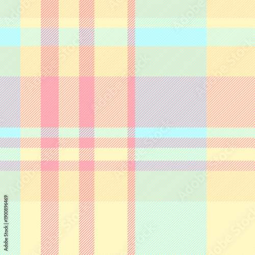 Mesh check plaid vector, happy tartan fabric pattern. Cute texture seamless background textile in light and moccasin colors.