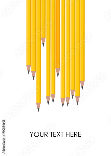 Business banner with yellow pencils with the option to insert your text Vector illustration
