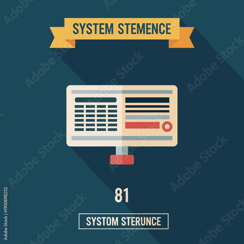 Illustration of a medical monitor displaying vital signs and system stence text.