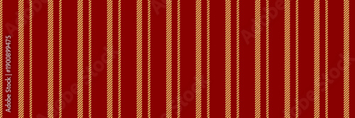Ltage stripe vertical textile, sofa background texture fabric. Pasic pattern lines vector seamless in dark red and yellow colors.
