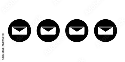 Envelope Icons Set – 4 Minimalist Email Vector Icons for UI and Web Design