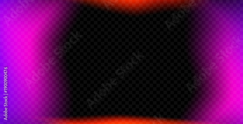 Light film leak flare effect frames. Purple, magenta and red camera lens photo border background. Purple red fuchsia burn gradient movie background. Blue filter blur overlay texture